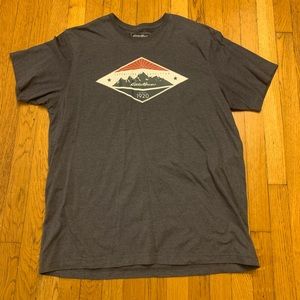 Eddie Bauer Mens Size XL T Shirt Heather Blue Expedition Outfitter Logo